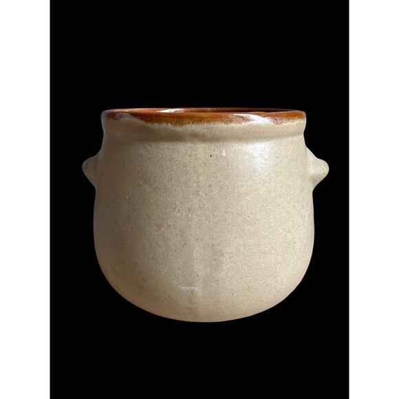 Longwy Pottery France vtg earthenware glazed pot, planter, or bowl with handles - Picture 1 of 7